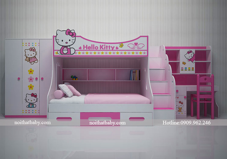 Những mẫu giường ngủ Hello Kitty đẹp sống động